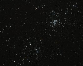Double Cluster Double Cluster (NGC 884 & 869): Image created on August 27, 2011 with an 8-inch Hardin Star Hoc Reflector, Celestron CG-5 GOTO Mount, and Canon 350D...
