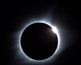 Diamond Ring Effect Taken with a Canon T5i on August 21, 2017 at 12:59 pm. A 1/90th sec. exposure at ISO200 through an 8-inch Hardin reflector on a Celestron CGEM mount at Stuhr...
