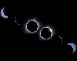Solar Eclipse Composite Taken with a Canon T5i on August 21, 2017. Each a 1/750 sec. exposure at ISO 200 through an 8-inch Hardin reflector on a Celestron CGEM mount at Stuhr Museum in...