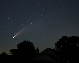 NEOWISE in the Evening Comet NEOWISE as seen from Paw Paw, Michigan on July 13, 2020 at 11:11 pm EDT. This is a 20-second exposure with a Canon T5i camera (ISO 1600) and 75mm lens...