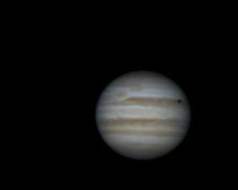 Jupiter with Io's Shadow Taken on November 7, 2012 with a Celestron NexStar 8 GPS, SPC900NC webcam, and a 2x Barlow. Aligned, stacked and processed in Registax 5.