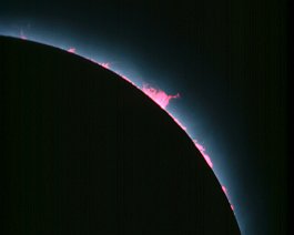 Prominence at Totality A 1/10 second eyepiece projection shot at a focal length of 4,032 mm.