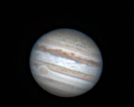 Jupiter Image taken on August 13, 2009 with 10" Newtonian & Lumenera Skynyx.