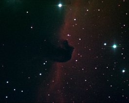 Horsehead Nebula A 33-minute exposure of the famous dark nebula taken on Dec. 10, 2001.
