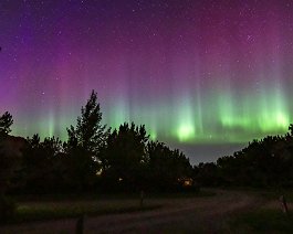 Alberta Aurora Taken from Dinosaur Provincial Park in Alberta, Canada on August 28, 2014. Equipment used includes a Canon 550D (T2i) using a Tokina 11-18mm lens set at 11mm...