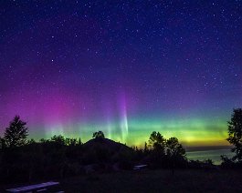 Aurora Over Lake Huron Taken from Rockport State Recreation Area near Alpena, Michigan on September 3, 2016. Equipment used includes a Canon 550D (T2i) using a Tokina 11-18mm lens set...