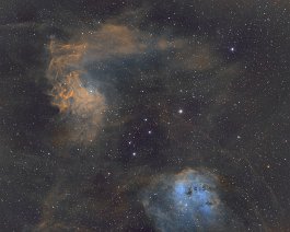 Flaming Star Nebula The Flaming Star Nebula (IC 405) is an emission and reflection nebula about 1,500 light-years away in the constellation Auriga. Taken from Dave's backyard...