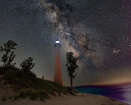 Milky Way at Little Sable Eric captured this image of our home galaxy August 1, 2021. Equipment includes a Nikon D5500 DSLR camera with a Tokina 11mm lens. Hecombined twenty-five...