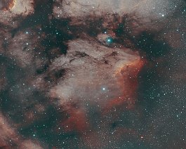Pelican Nebula (IC 5070) Emission nebula located about 1,800 light-years away in the constellation Cygnus. Acquired from my Bortle 5 driveway in Mattawan, MI on September 19 and 25,...